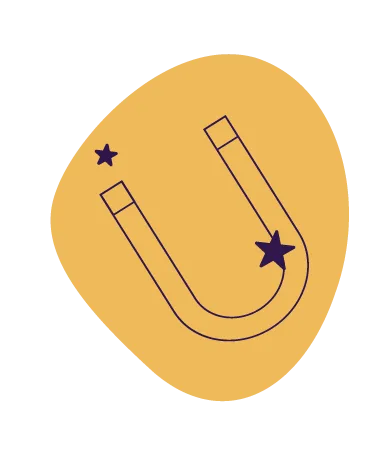 Magnet on ochre shape