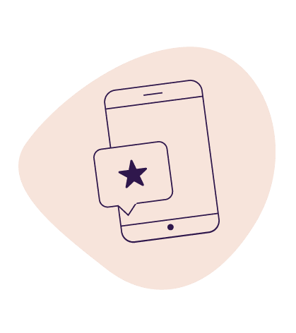 Abstract phone on blush pick shape