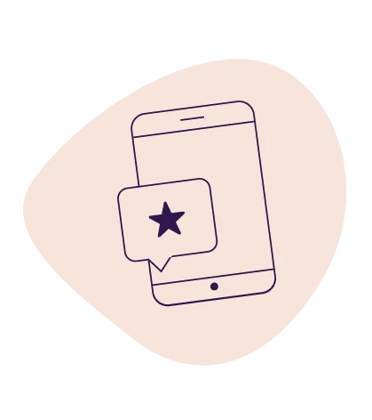 Abstract phone on blush pick shape