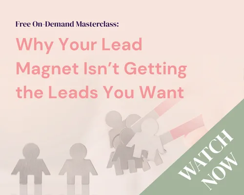Why your lead magnet isn't getting leads webinar on the promote your lead magnet page