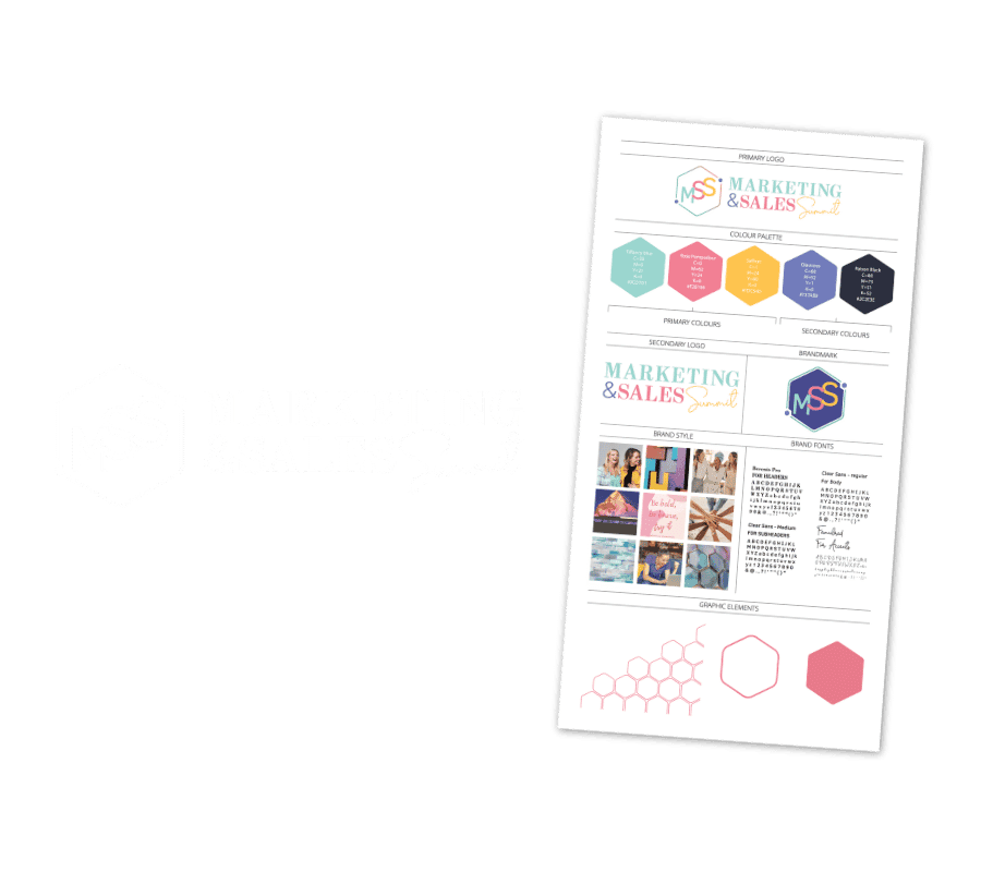 The Marketing & Sales Summit logo design and brand board