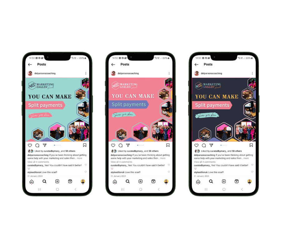 Marketing and Sales Summit social media template design on iphone